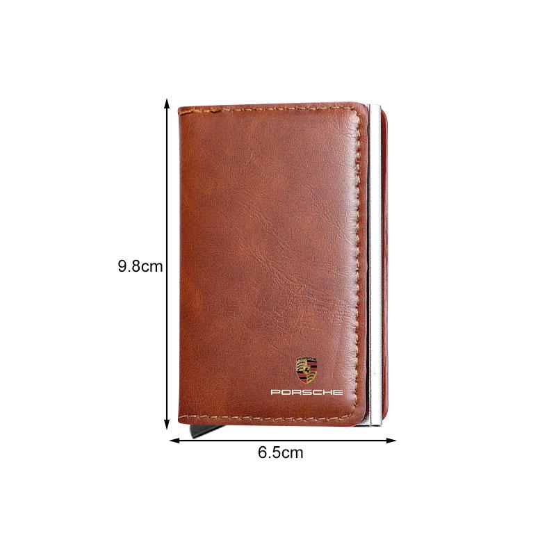 1Pcs Leather Car Driving Document Bag ID Passport Card Wallet Card Pouch For Porsche Cayenne Panamera Macan Boxster 911 Carrera-GT 944 918 917