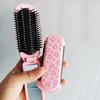 Pink Butterfly Love Pattern Foldable Hair Comb Portable Head Massage Brushes Scalp Massager Travel Combs For Straight Curly Hair