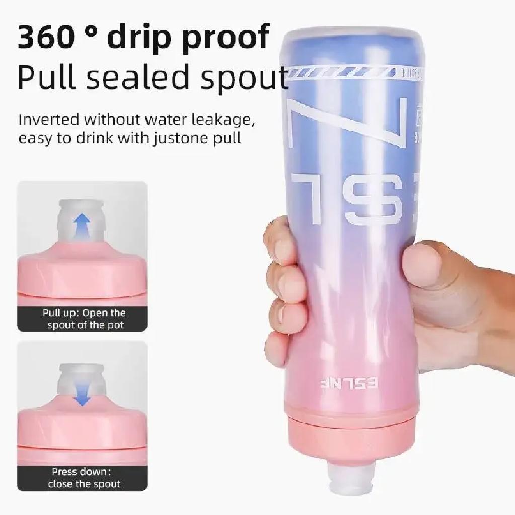 ESLNF Portable Bike MTB Capacity Large Insulated Road Riding 610ML Double-Layer Bicycle Water Bottle