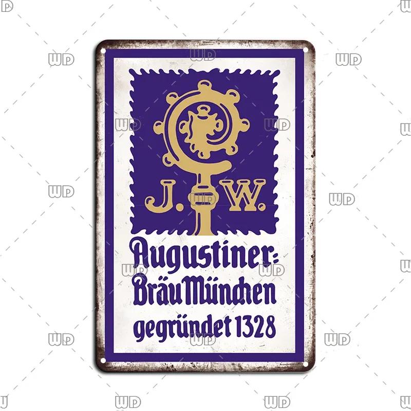 Vintage Wall Plaque Sign Decor Germany Paulaner Beer Tin Sign Decoration Plate Bar Cafe Man Cave Metal Poster Board Art Painting
