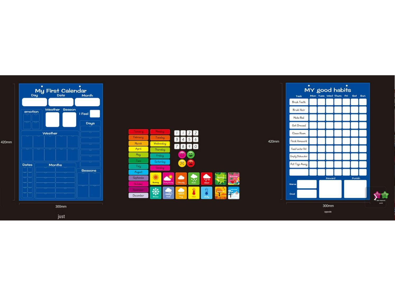 

Развивающая игрушка «Погодная доска» для малышей: Интерактивная обучающая таблица английского языка и декоративная картина для дошкольников синий