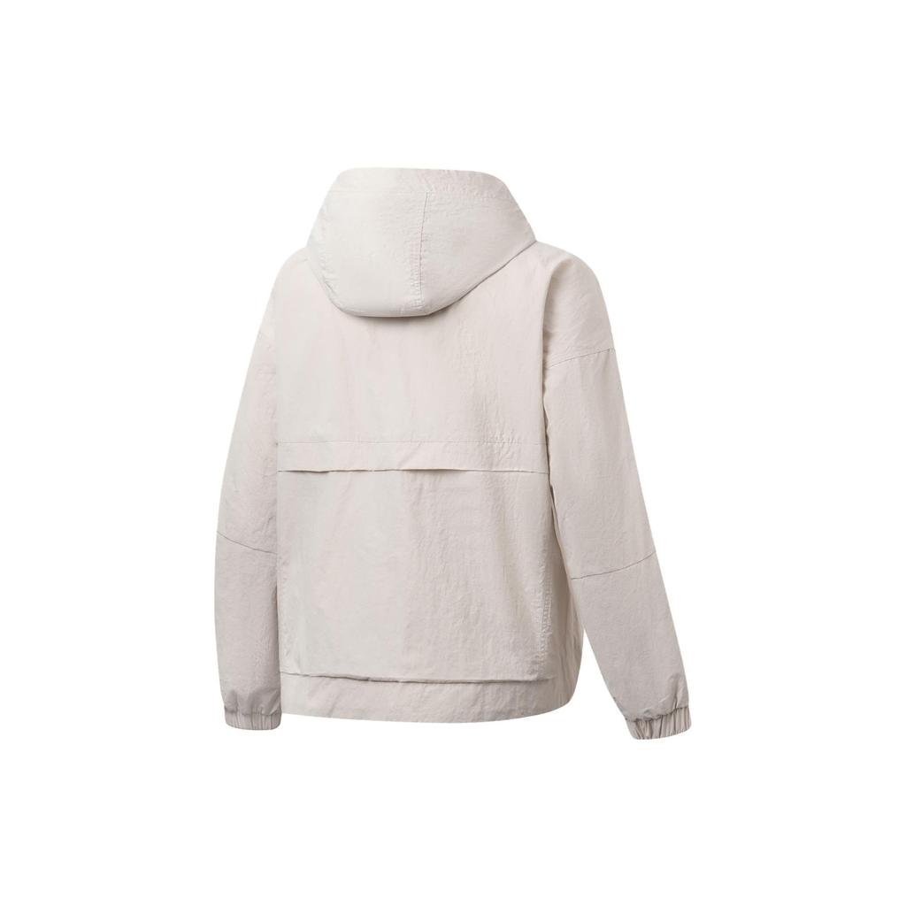 Li Ning SS23 Fitness Series Solid Color Hooded Loose Long Sleeve Jacket Women Jacket Moonlight-Gray AFDT064-4