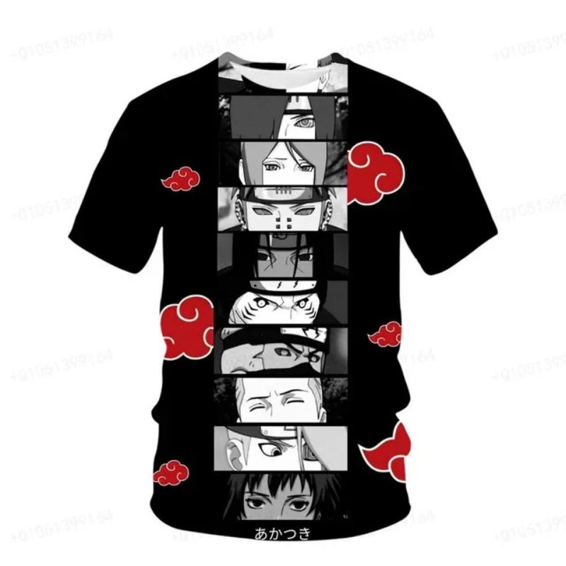 Naruto Shippuden Men's T-shirt Sasuke Boy Girl T-shirt 3D Print Akatsuki Short Sleeve MINISO Men's T-shirt Kakashi Mens Clothing