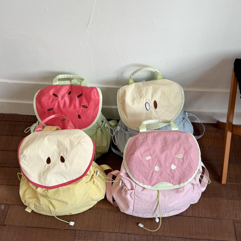 Casual Fruit Shape Large Capacity Nylon Backpacks High Quality Cute Unique Design Personality Fresh Backpacks for Women 2025 New
