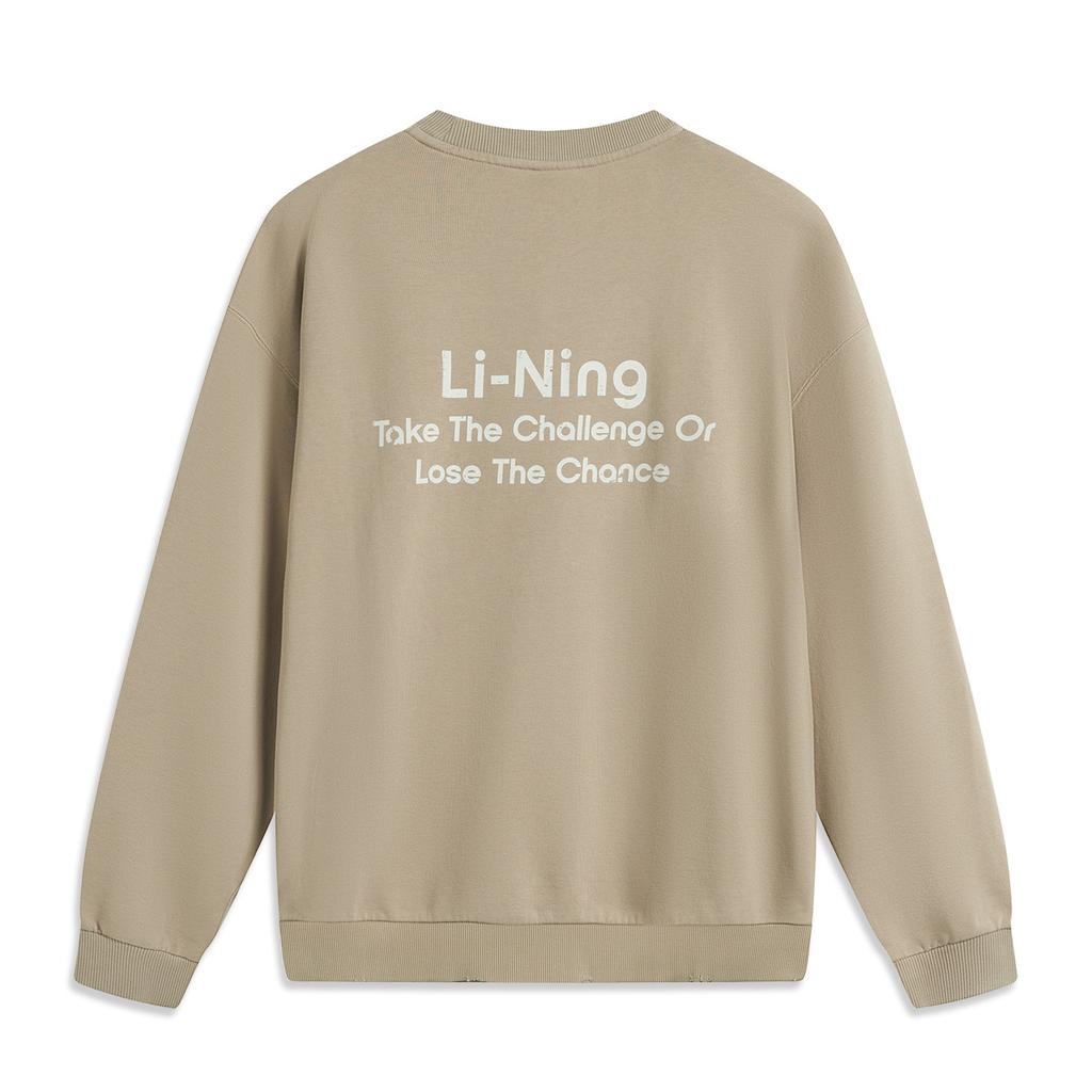 Li Ning Sports Life Collection Sweatshirt Unisex Coffee Foam Umber AWDV415-2