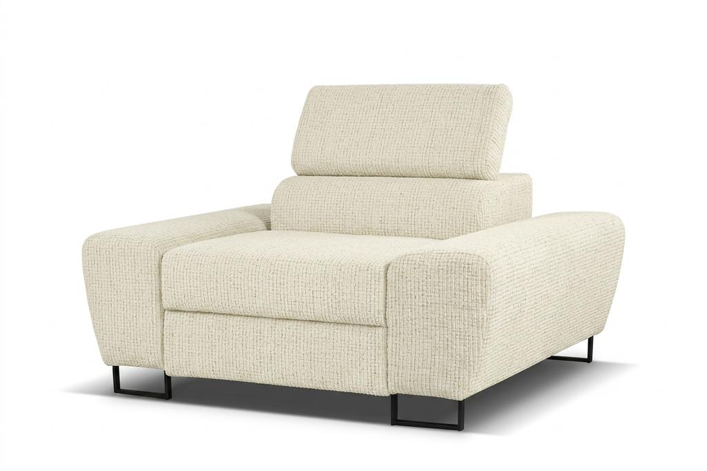 Sessel Savio Ramona mit verstellbarer Kopfstütze und Chenille-Bezug – Family Meble
