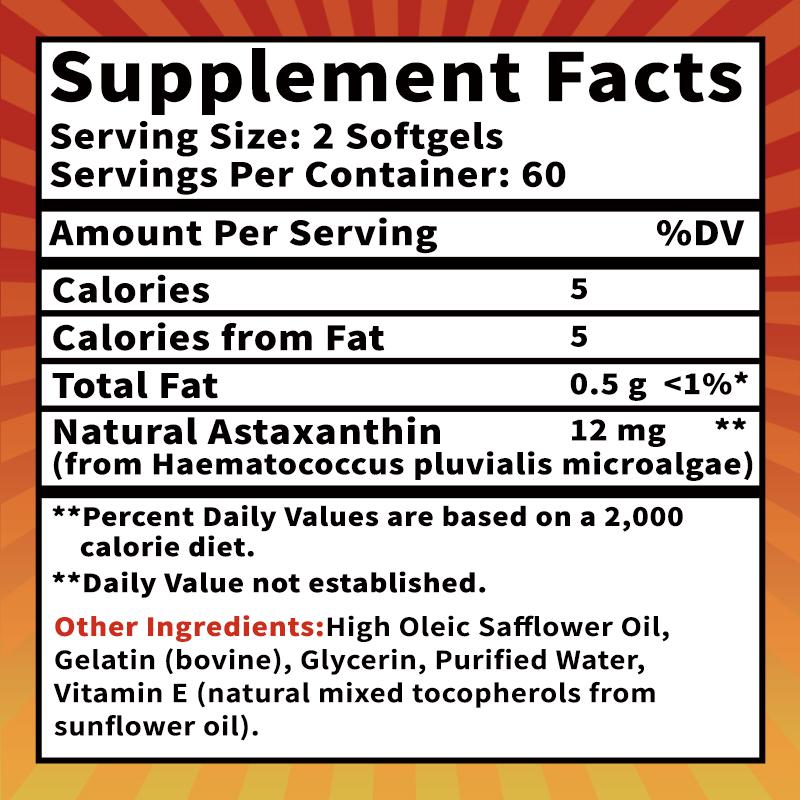 Airboy Natural Haematococcus pluvialis Astaxanthin: Supports eye skin, joint immunity, and vascular health; suitable for adults.