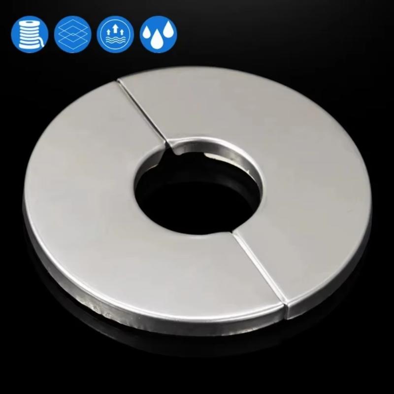 Self-Adhesive Stainless Steel Faucet Decorative Cover Easy Install Chrome Finish Universal Fit for Shower Bathroom Sink DIY Project