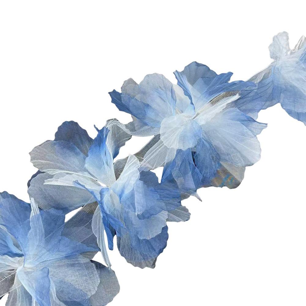 

10pcs Flowers Large Flower 3D Flower Lace Handmade Colorful Chiffon Flowers 3D Design Latest Design Lace Trim Wedding Headdress one size