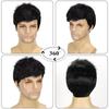 Mens Short Straight Wig With Side Bangs Heat Resistant Synthetic Hair Natural Look Any Face Shape