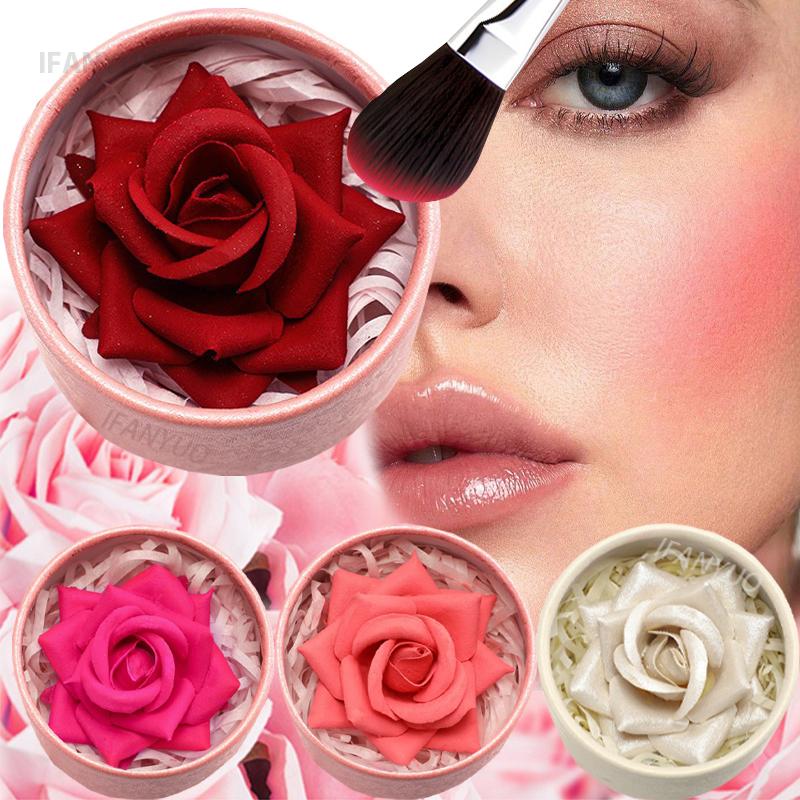 Jednobarevná 3D okvětní lístek květiny tvářenka rozjasňovač perleťový highloss rozjasnění obličeje kontura rouge třpytivý makeup dárek