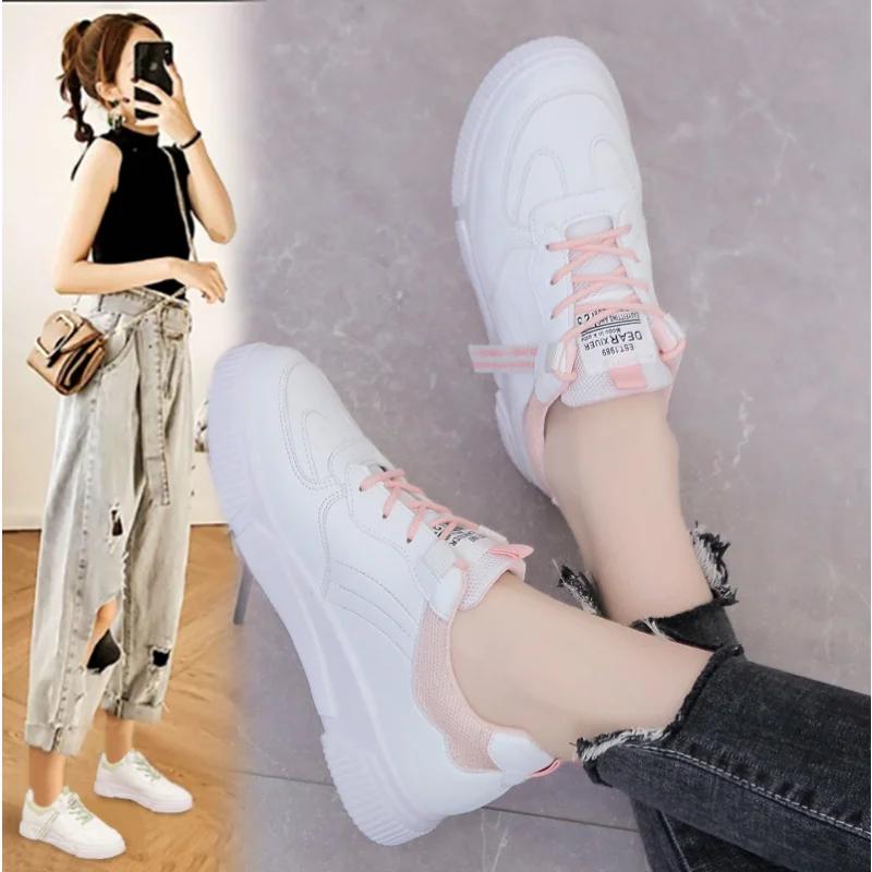 New Women's Sports Spring Autumn Lightweight Thick-soled Vulcanized Shoes Spring Running Casual Breathable Summer Female Shoes