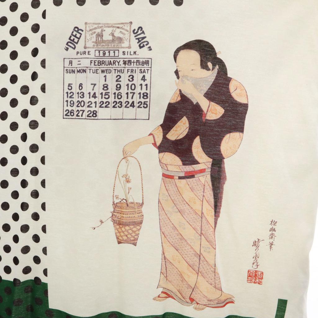 Ground Y Kawanabe Kyosai collaboration made in Japan Beauty 12 Months Calendar February Short sleeve T-shirt Men's Used