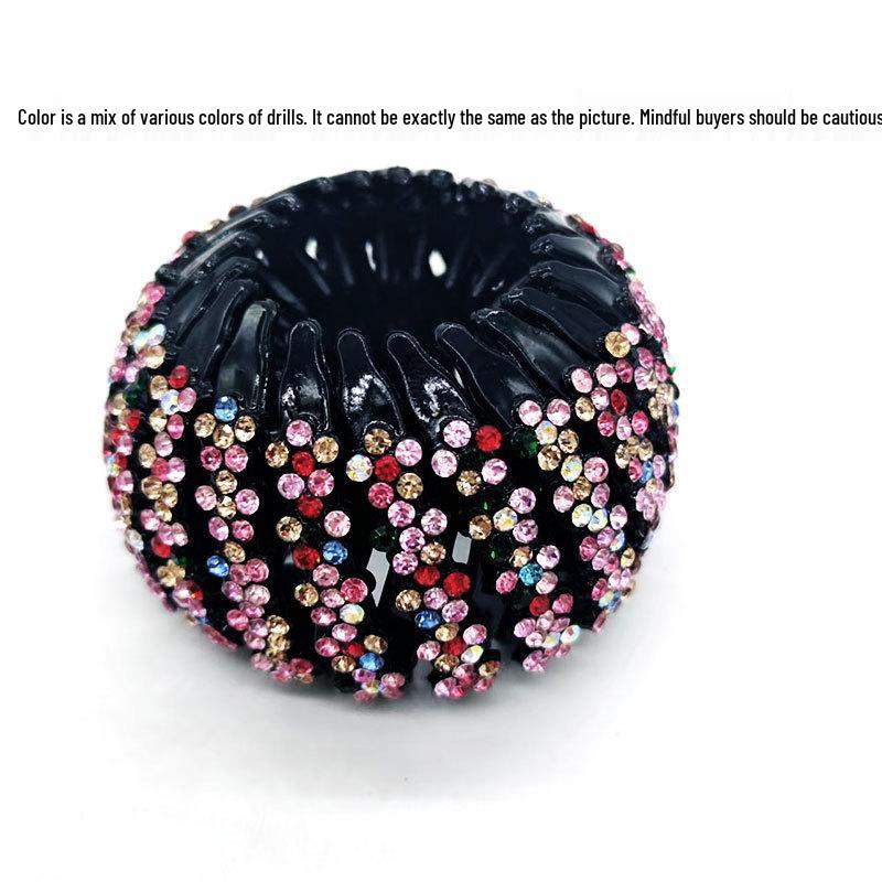 "Elegant Rhinestone Hair Clip & Ponytail Holder - Bird's Nest Design"