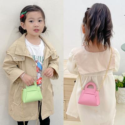 Baby Girls Square Bag Dětské mini kabelky Pevná PU kůže Malé kabelky přes rameno Crossbody Princess Dětská peněženka s kovovým řetízkem