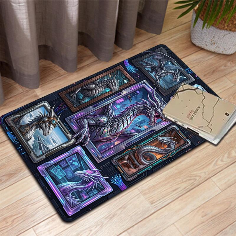 Cyber Dragon Compilation Pattern Rug Floor Mat for Living Room or Bedroom Soft and Comfortable Carpet a Gift for Birthday and Holiday.