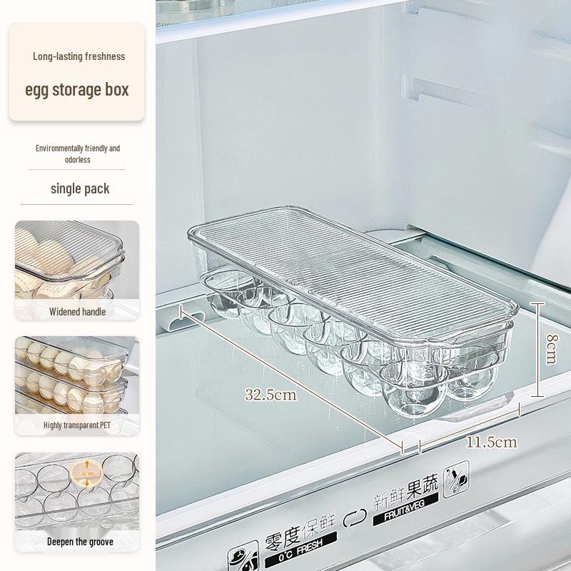 Food-Grade Slide-Out Refrigerator Egg Holder: Automatic Rolling Fresh-Keeping Storage Box