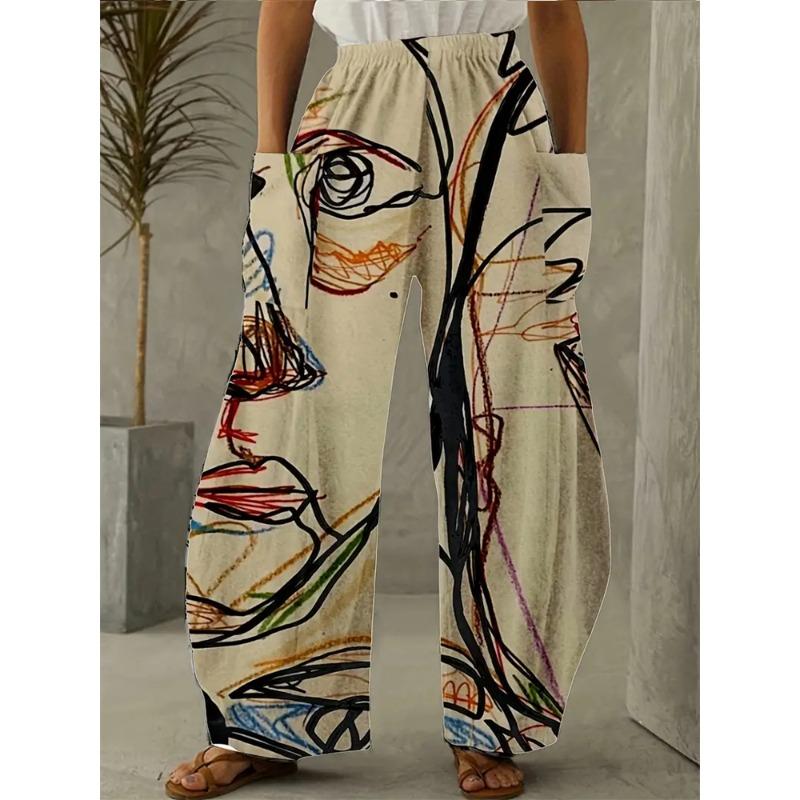 Women's Fall And Winter Pants Exquisite Three-dimensional Abstract Human Face Printing Pants Casual Versatile Street Pants