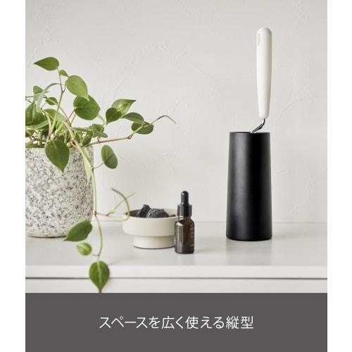 Yamazaki Tower Adhesive Cleaner Stand, Large, Vertical, Black, Approx. W7.5 x D7.5 x H17cm, for Clothes, Mini Storage Case, Suitable for Entryway, 456
