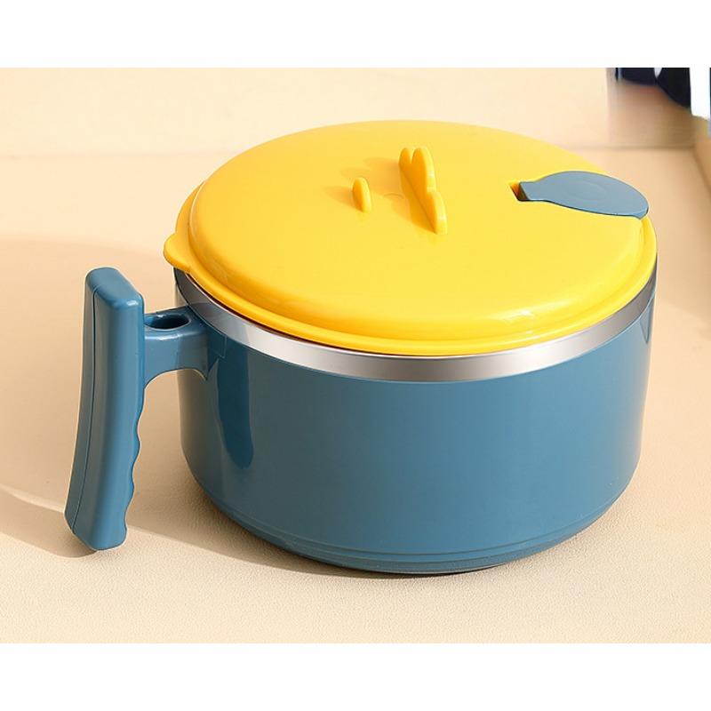 

Ланч-бокс из нержавеющей стали 304 с герметичной крышкой, большая миска для лапши быстрого приготовления, переносной ланч-бокс, многоразовая посуда