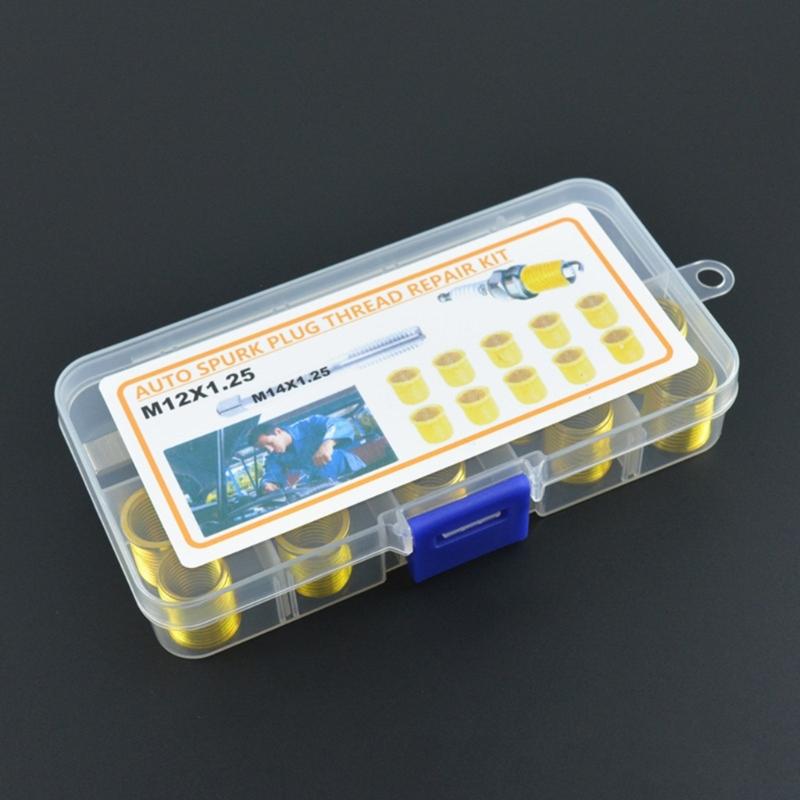 Spark Plugs Thread Repair Kit 15mm Cylinder Head Rethreaded Tool for Gasolines Engine M14x1.25 Inserts Gasolines Repair