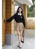 Women's Retro Embroidered Polo Collar Half-Zip Pullover - Long Sleeve, Spring/Autumn 2025