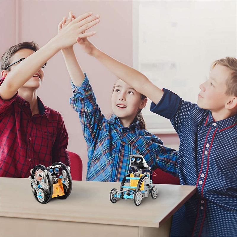 Enhanced 13-in-1 DIY Solar-Powered Robot Car Kit