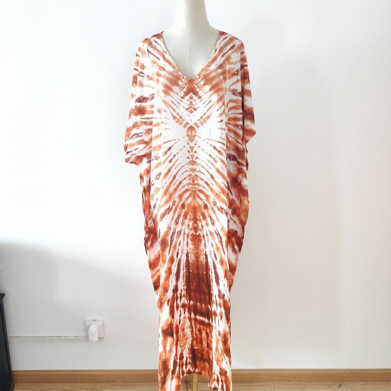 2022 European & American Beach Cover-up: Printed Long Robe & Bikini Sun Protection Dress