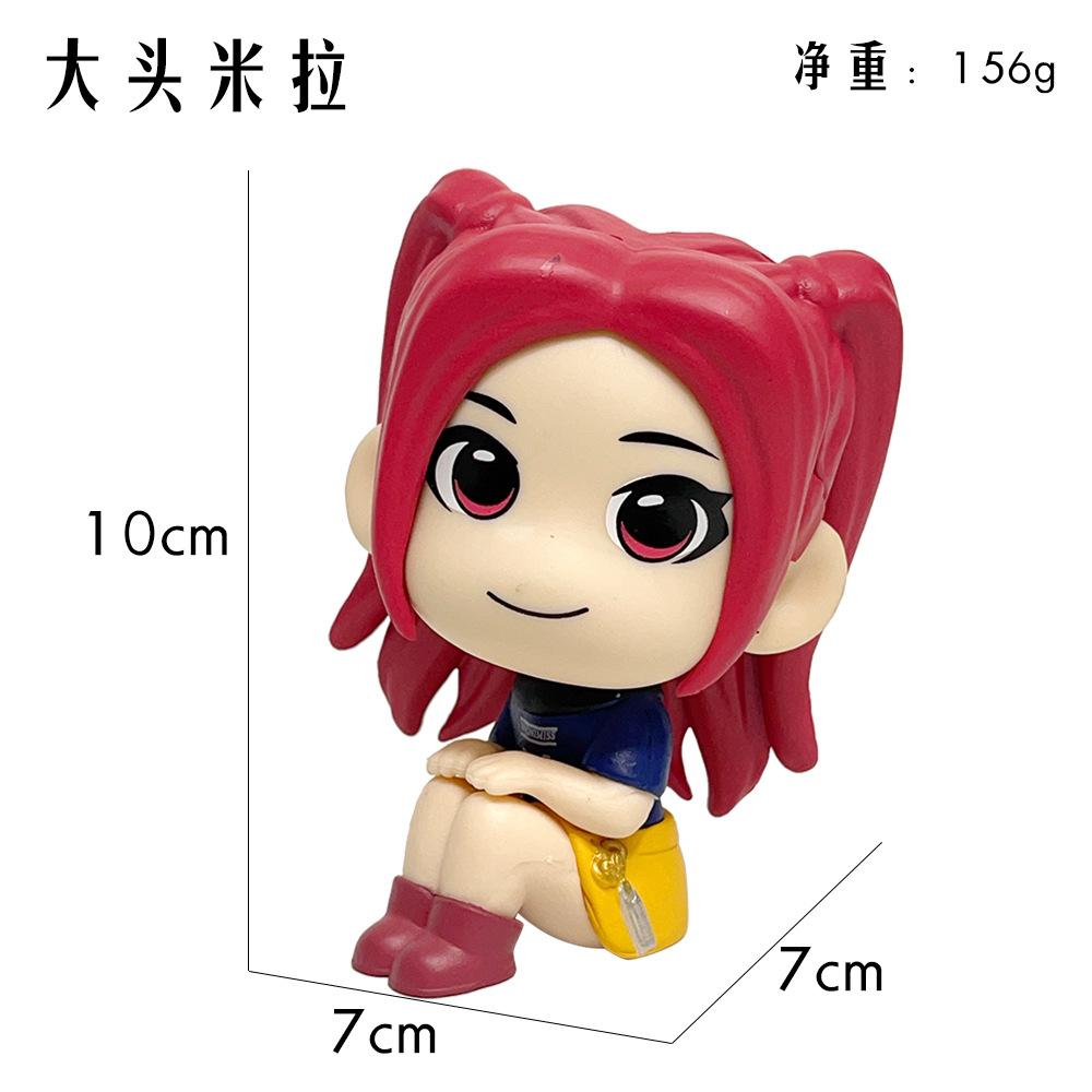 3Pcs K-POP Demon Hunters Rumi Mira Zoey Q Version Sitting Pose Figure Set Anime Action & Toy Figures Cute Cartoon Action Figures Toys for Fans Gift