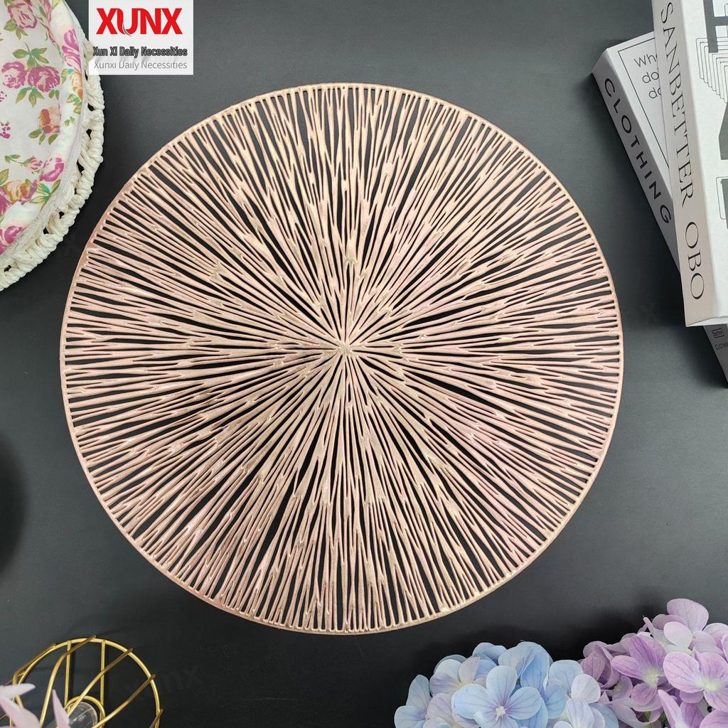 PVC Hollow Heat-Insulation Hot Stamping Placemat - Western Style Best Seller