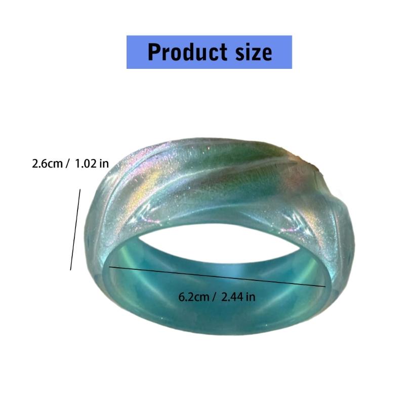 Resin Bangle Bracelets Wide Round Bangle Sparkling Jewelry Artistic Fashion Accessory Suitable for Fashion Women Present
