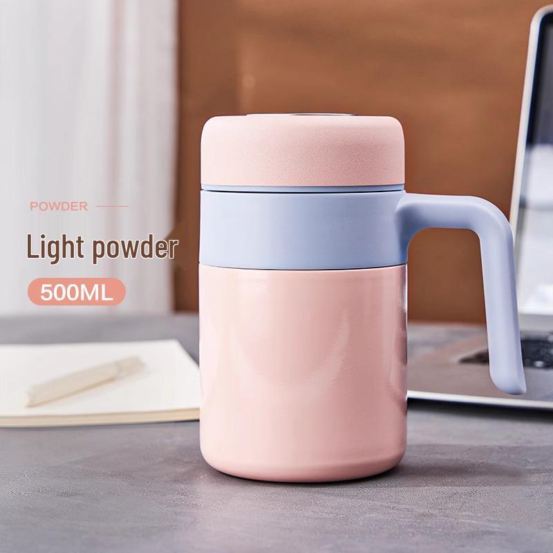 316 Stainless Steel Office Thermos Mug with Handle for Tea Separation, Suitable for Men and Women
