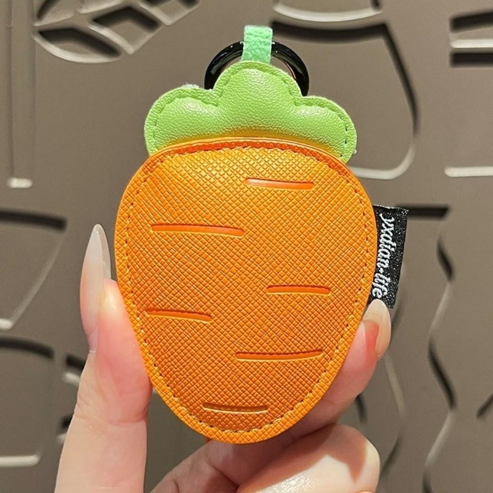 Eggplant PU Leather Bag Pendant Cartoon Car Keyring Kawaii Vegetable Keychain  Girl/Boy