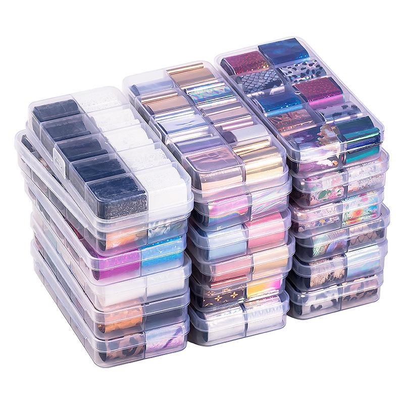 Buy 10 Designs/Set Holographic Nail Art Transfer Paper Stickers Starry