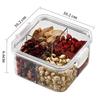 Square Flower Tea Storage Box - 680ml with 4 Food Grade Compartments and 700ml Sealed Lid