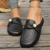 Fashion 2025 Summer New Closed Toe Women’s Slippers Pearl Outdoor High Quality Low Heel Slippers for Daily Casual Hot Sale Sandals