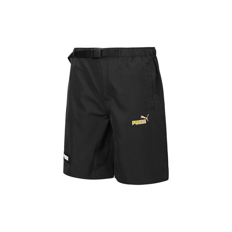 Puma Letter Logo Straight Casual Shorts Unisex Shorts Black 671965-16