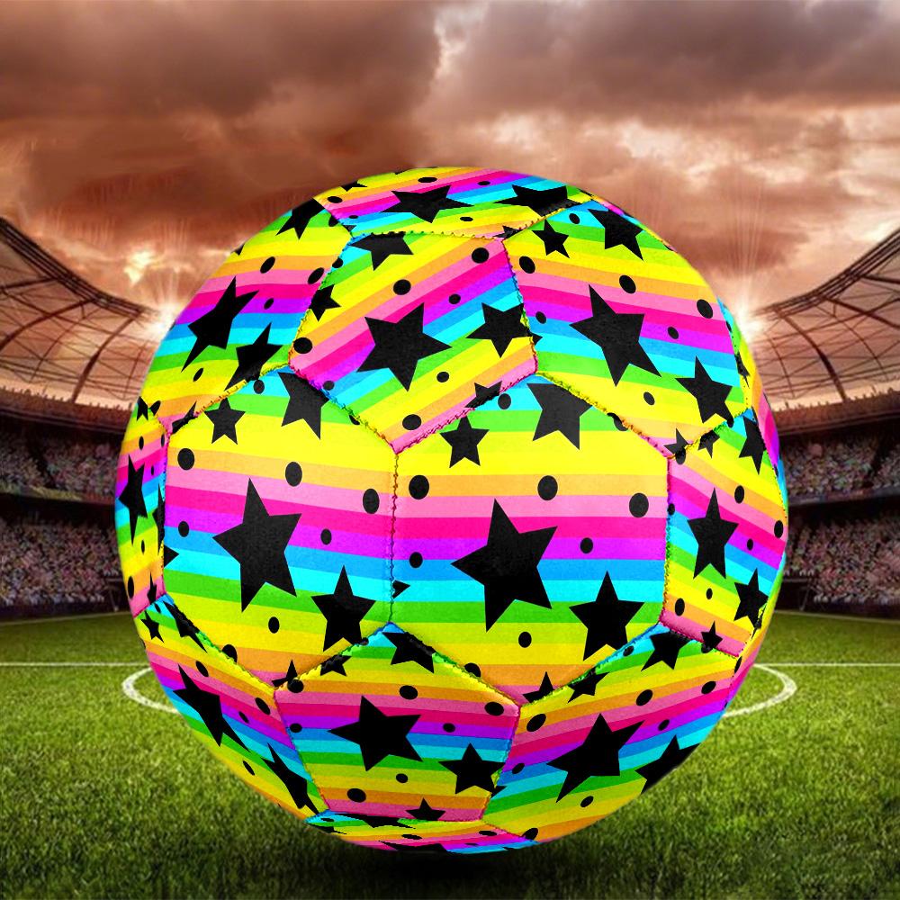 Dazzling colors Indoor Soccer Ball Colorful Machine Stitched PVC Size 5 Team Training Competition Ready Durable High-Bounce Cool Sports Gift