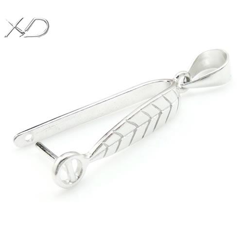 XD P325 925 Sterling Silver Leaf Shape Clasp Sterling Silver Jewelry Clasp 925 Sterling Silver Clip Buckle Large Pendant Buckle