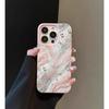 Fashion Luxury Pink Marble Silicone Phone Case For iPhone 13 14 15 16 11 12 17 Pro Max Shockproof Lichee Pattern TPU Soft Cover