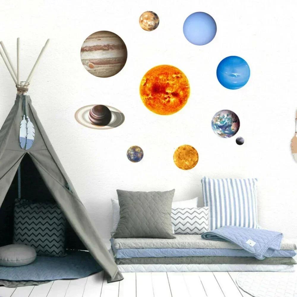 Room Wall Stickers Decor Solar System Accessories DIY Glow In The Dark Home Mouldproof Mural PVC Supply Useful