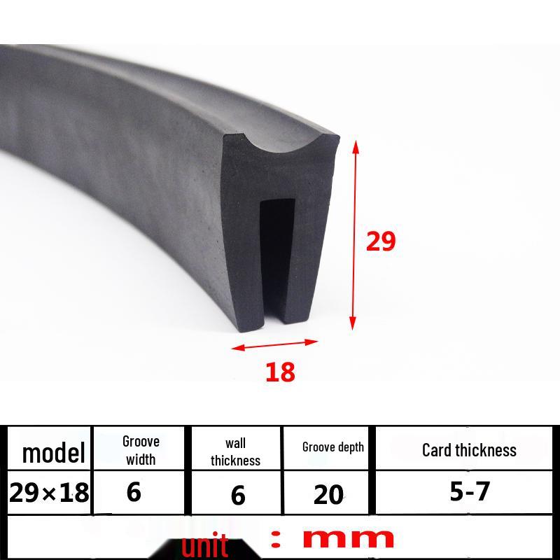 U-Shaped Rubber Anti-Collision Edge Seal Strip for Glass and Steel Plates