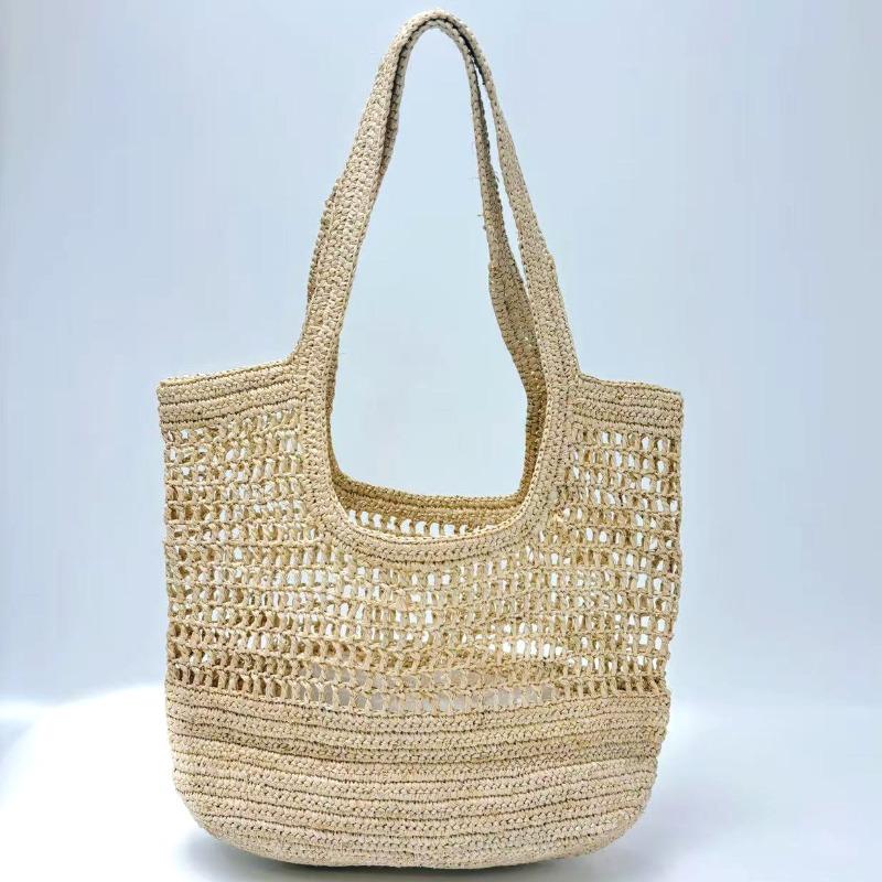 

Новая плетеная сумка из рафии летняя высококлассная портативная соломенная сумка женская пляжная сумка-тоут для отпуска на море Open