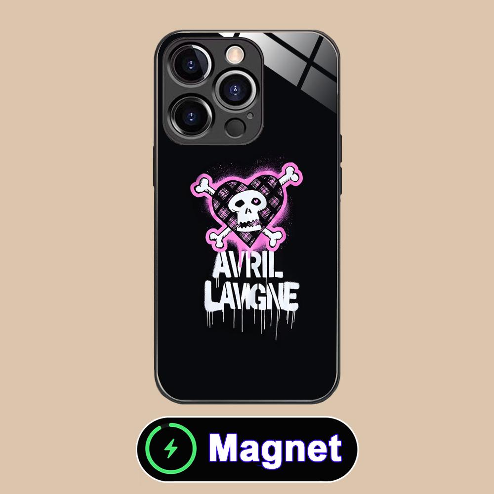 Avril Lavigne Glass MagSafe Mobile Phone Case for iPhone 17 16 15 14 13 12 11 Air Pro Max Plus Mini Colorful Cover