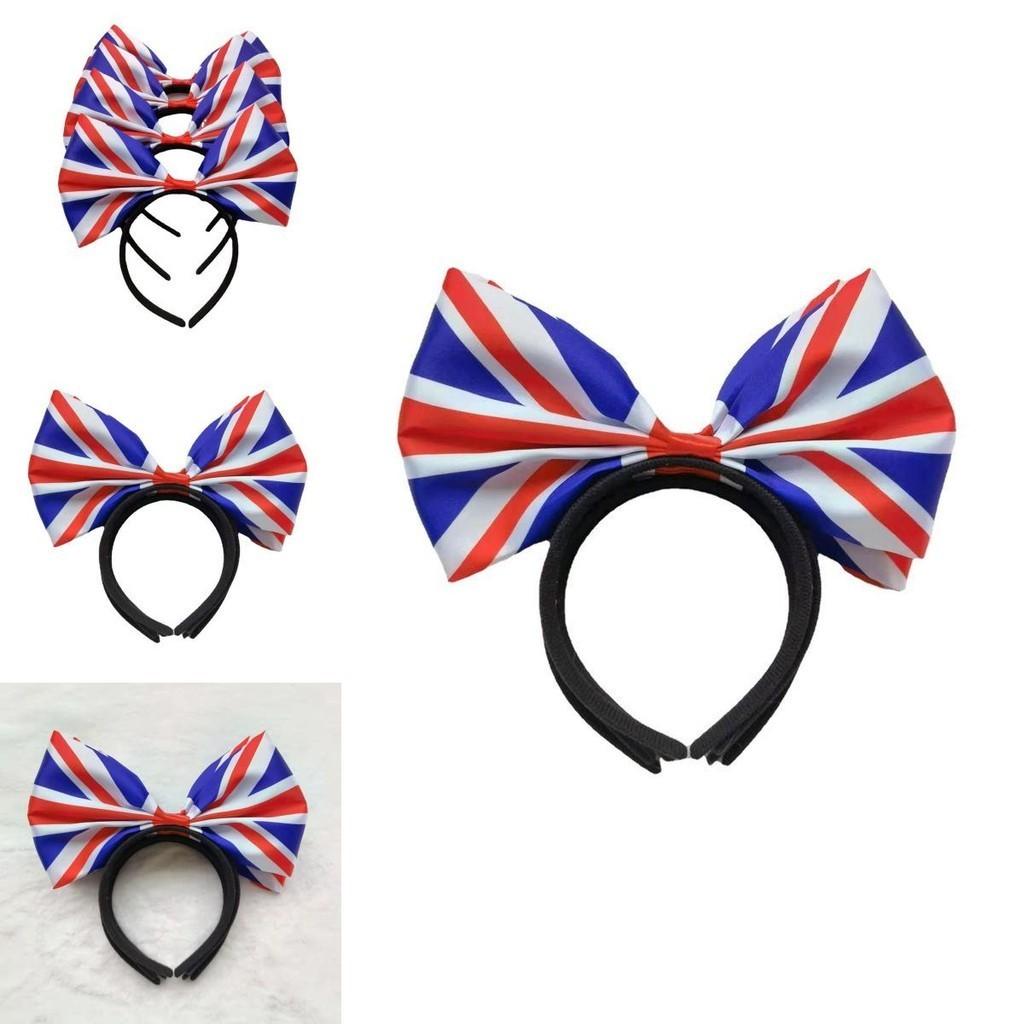 Stylish Union Jack Hairband Alice Headband With Large Bow Tie For Men And Women Platinum Jubilee