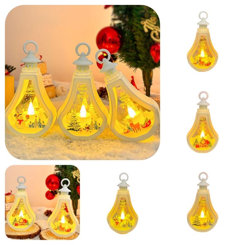 Festive Christmas Teapot-shaped Led Electronic Candle Light Santa Claus Christmas Tree Reindeer Snowman Decorative Prop