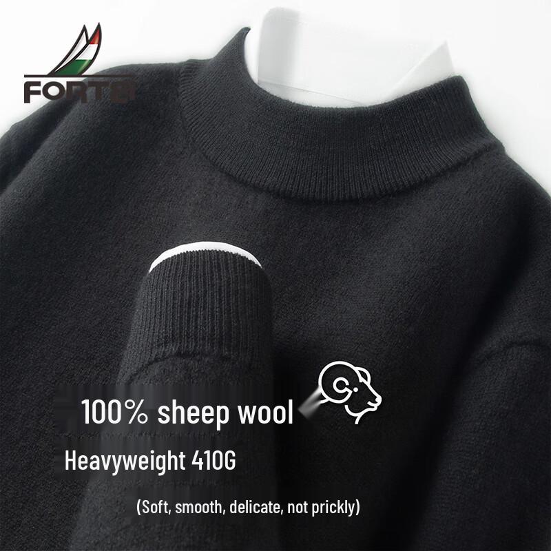 Men s 100% Merino Wool Half-High Collar Sweater 52