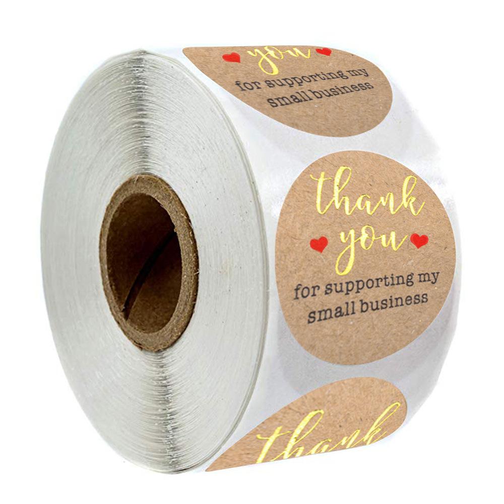 50-500pcs Labels Thank You Stickers Round Wedding Stickers For Party Favors Decoration Envelope Seals Stationery Stickers