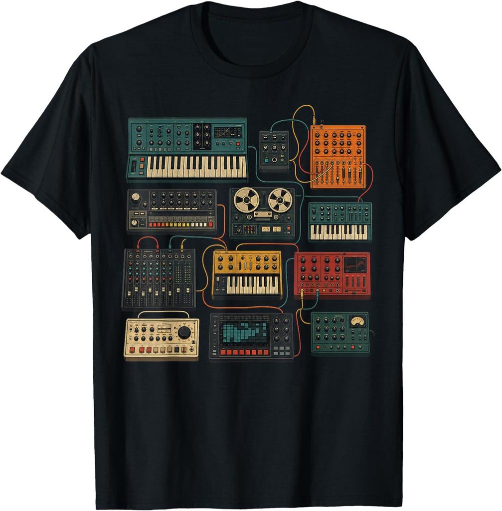 Vintage Music Synthesizer Interface Art T-Shirt