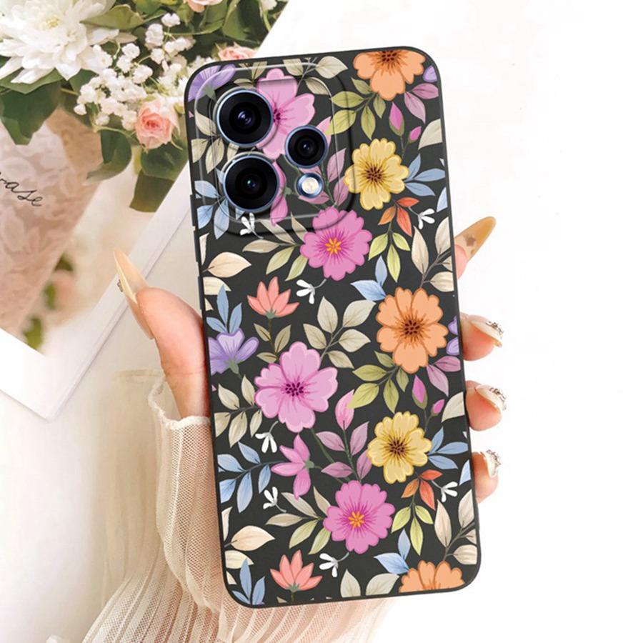 For OPPO Reno 15C Cover Cute Floral Cartoons Painted Phone Case Silicone Soft Fundas Shell for OPPO Reno15 F Reno 15Pro 15F Bags
